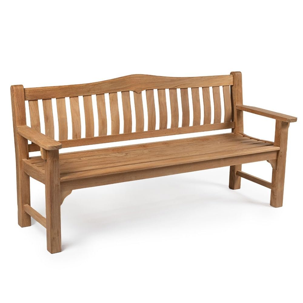 Ash & Ember Hawthorne Grade A Teak 73" Garden Bench with Armrests