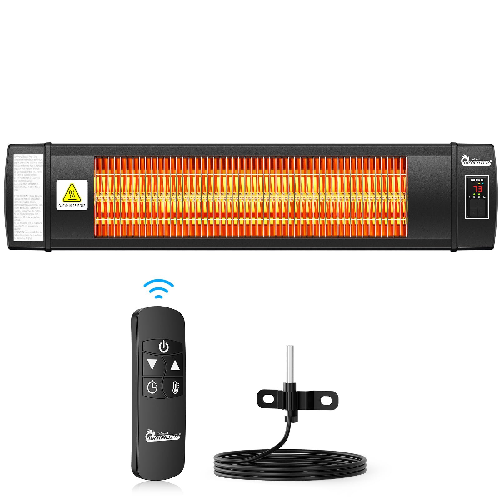 DR. INFRARED HEATER Portable Outdoor Space Heater With Thermostat, Black