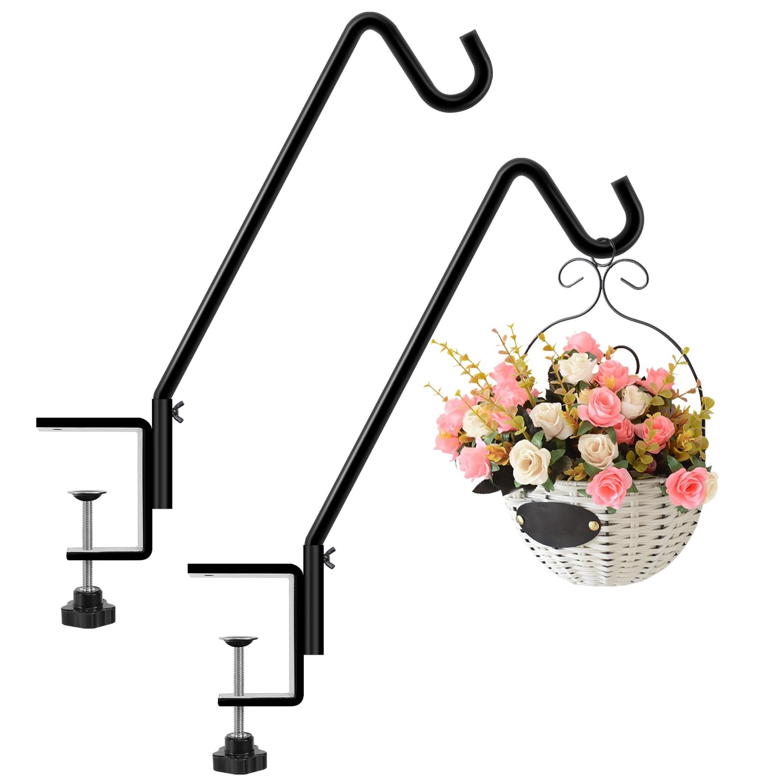 FEED GARDEN 2 Pack 14 Inch Deck Hook, Deck Bird Feeder Hanger, Fits 1–3 Inch Deck Thickness