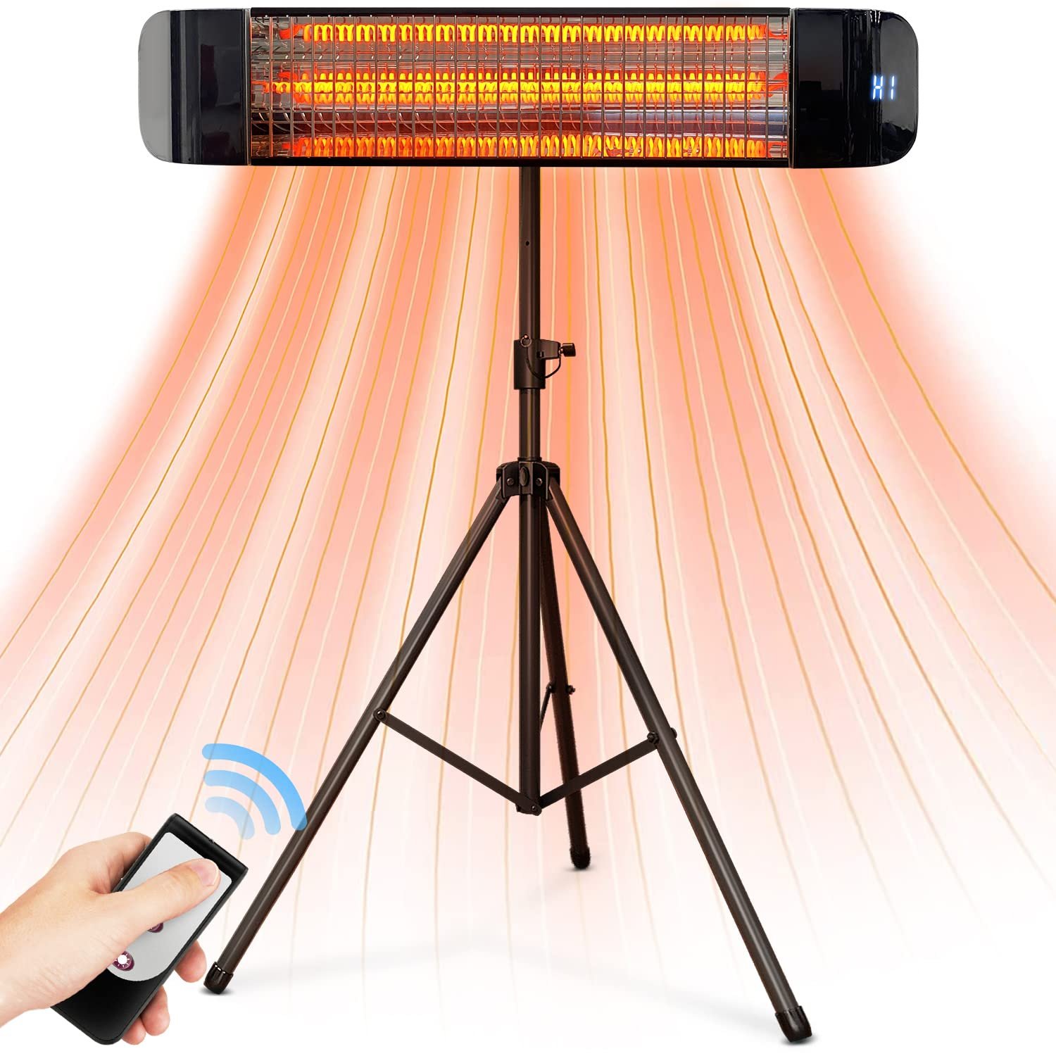 Paraheeter 1500W Electric Infrared Patio Heater, Wall/Ceiling/Tripod Mount