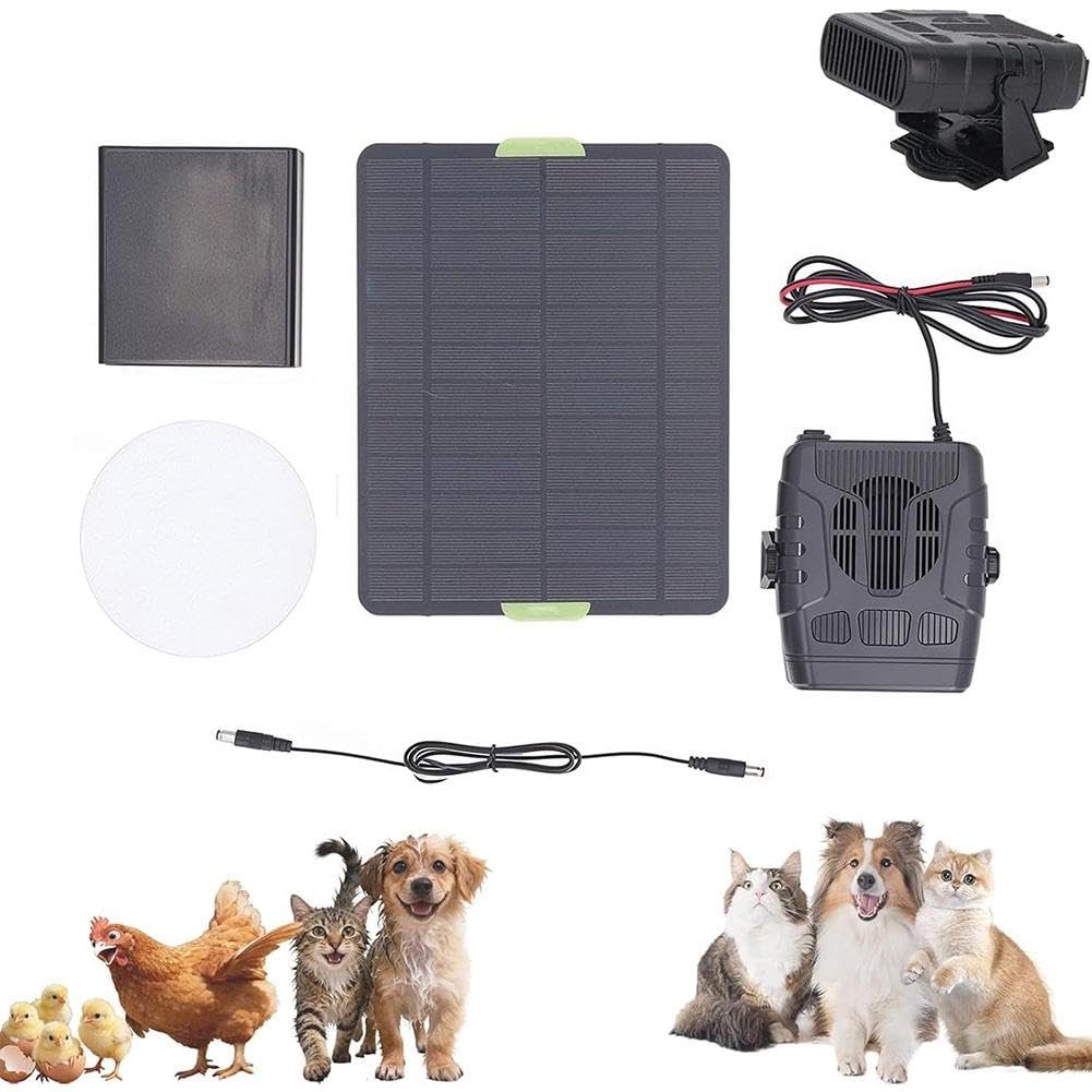 Solar Power Heater for Greenhouse, Chicken Coop & Dog House with Overheating Protection